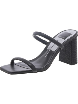 womens faux leather slip on slide sandals