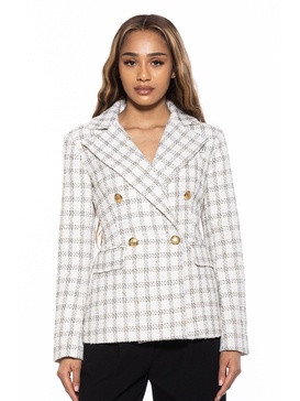 farrah tweed classic double breasted jacket
