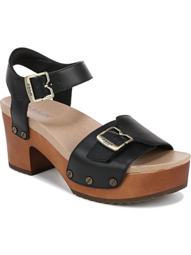 original love womens leather slip on block heel