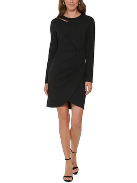 womens crepe cut-out sheath dress