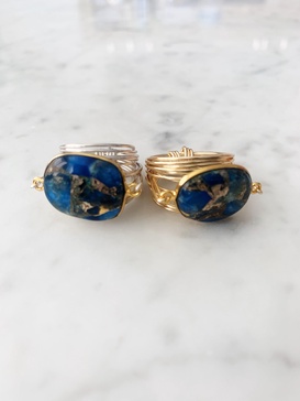 torrey ring in blue mojave copper turquoise - 14k gold fill / sterling silver