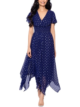 womens metallic chiffon maxi dress