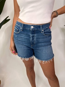 asher short chillin destructed w/ frayed hem in denim