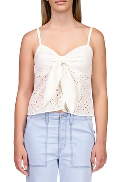 womens eyelet cami cropped