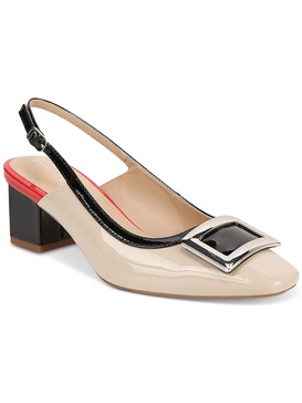 cienna womens faux leather patent trim slingback heels