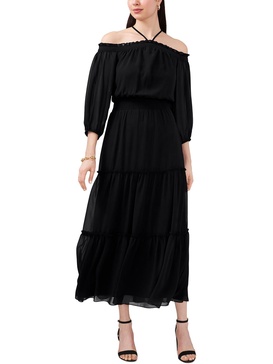 womens crepe cut-out maxi dress