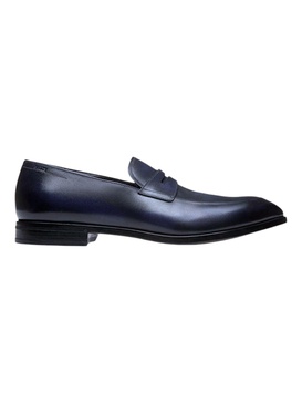 limao 6234482 men's marine brushed leather penny loafers