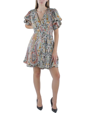 womens floral print polyester fit & flare dress