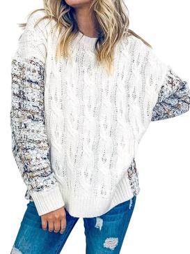 party in the back sweater in ivory multi
