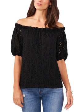 womens eyelet off the shoulder blouse