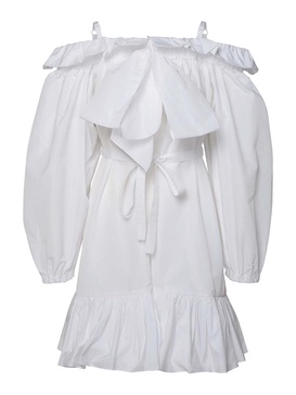 White polyester dress