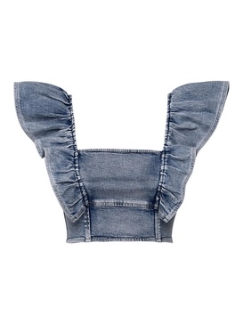 Top in denim azzurro