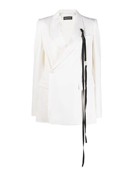 White Edith wrap blazer