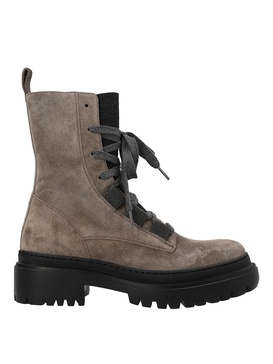 Suede combat boots