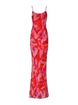 Isabelle printed georgette long dress