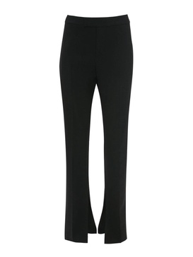 Front-slit straight-leg trousers