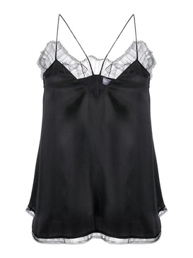 Thinned straps silk top