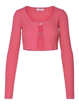Fuchsia Viscose Lend Cropped Sweater