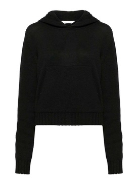Curved Logo Knitted Hoodie
