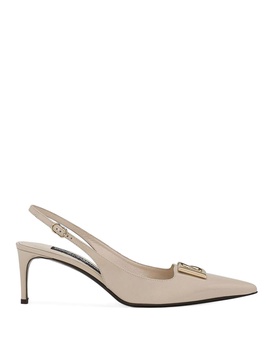 MM logo-plaque slingback pumps