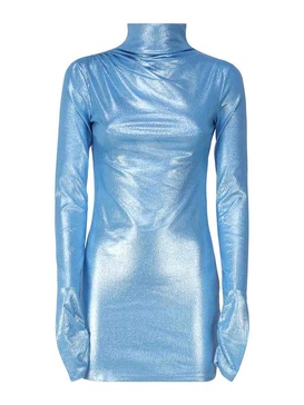 High neck dress with neckline