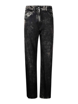 Wide trousers in denim-effect viscose