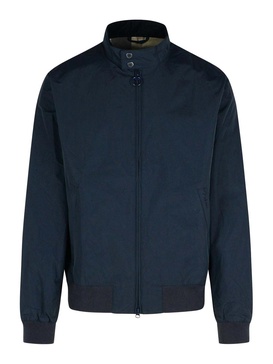 Royston Navy Waxed Cotton Bomber Jacket