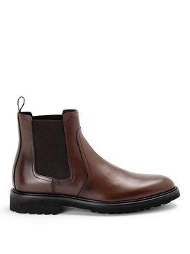 Brown leather boots