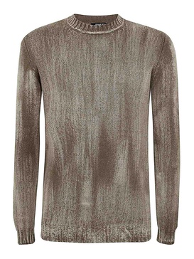 Tonal Effect Round Neck Off Gauge Pullover