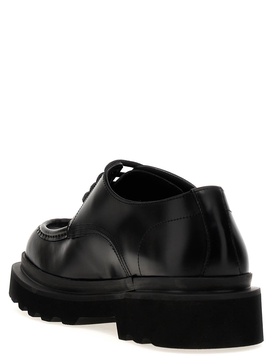 Brushed leather derby
