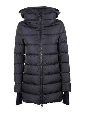 Quilted Down Jacket with Wool Sleeves