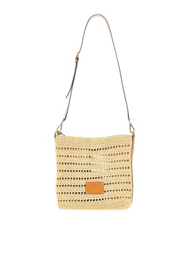 Perforated Raffia Shoulder Bag