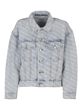 Logo printed denim jacket