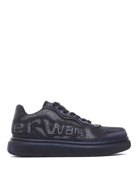 Grey Aged Logo Sneakers