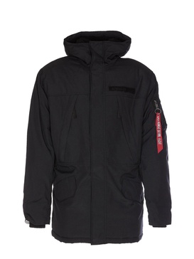 Jacket with striped hoodie