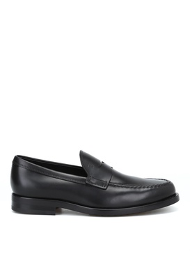 Black leather formal loafers
