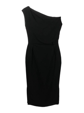 One-shoulder draped midi dress