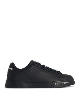 Portofino Black Leather Sneakers
