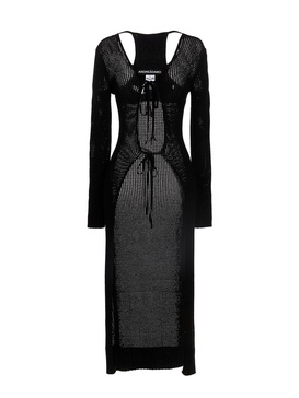 Openwork long cardigan