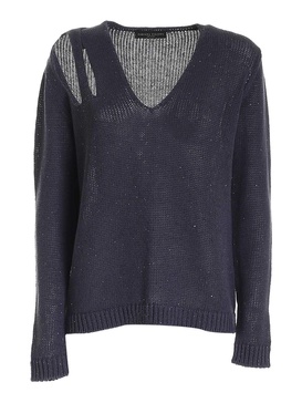 Cut-out sweater in blue