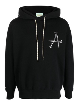 Graphic print drawstring hoodie