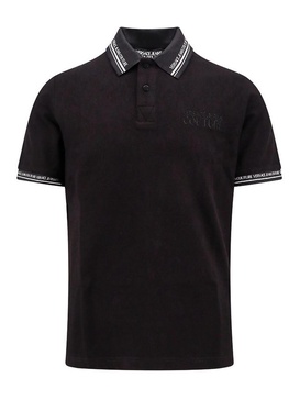 Cotton polo shirt with logoed profiles