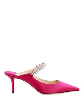 Satin mule with swarovski detail
