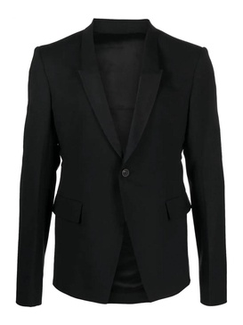 Single-breasted virgin wool blend blazer