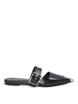 Buckle-detail leather mules