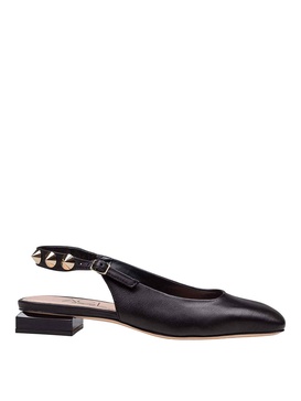 Angie L Spike Sling-Back In Black Leather