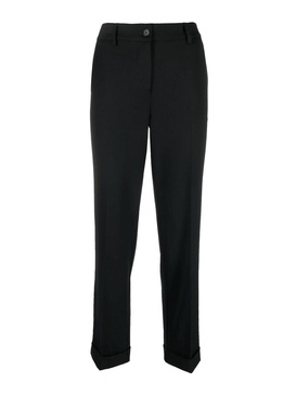 Mid-Rise Tailored Straight Trousers