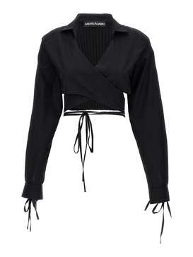 Criss cross cropped shirt