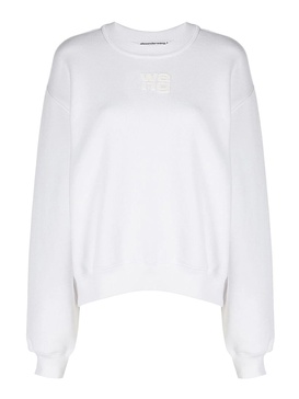 Crewneck cotton sweatshirt with logo