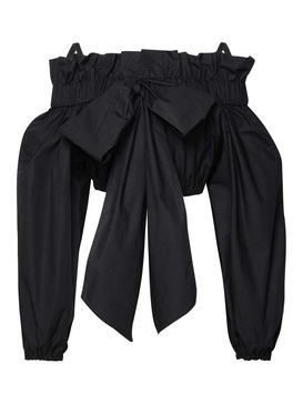 Crop Top In Black Cotton